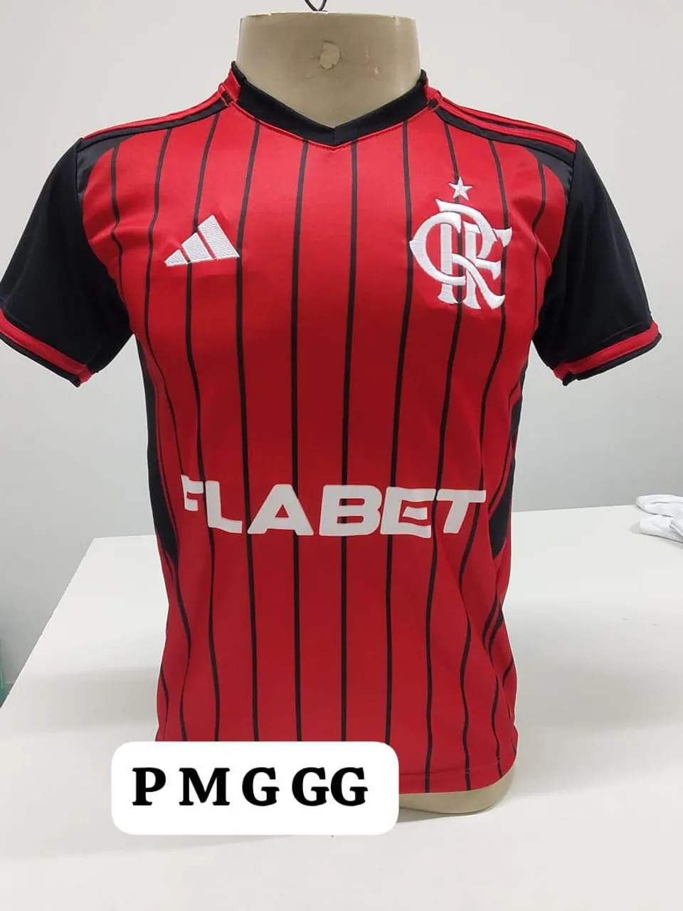 Camisa Flamengo Adidas Listrada Vermelha e Preta