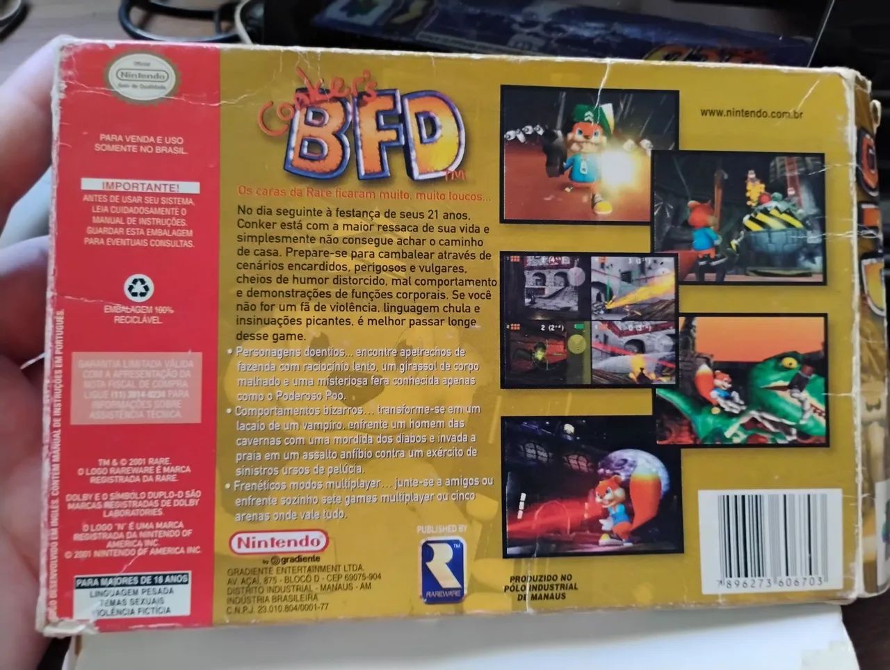CONKER'S BAD FUR DAY - GRADIENTE NACIONAL JOGO CARTUCHO (CIB) ITEM DE QUALIDADE EXTREMA - Foto 5