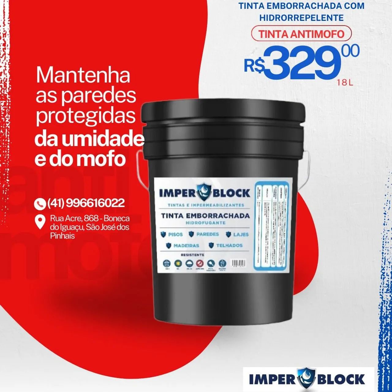 Tinta Emborrachada Impermeabilizante Imper Block - Foto 6