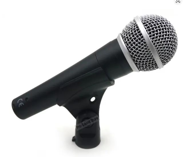 Microfone Com Fio Dinâmico Profissional Metal 5mts Sm58 Preto - Foto 2