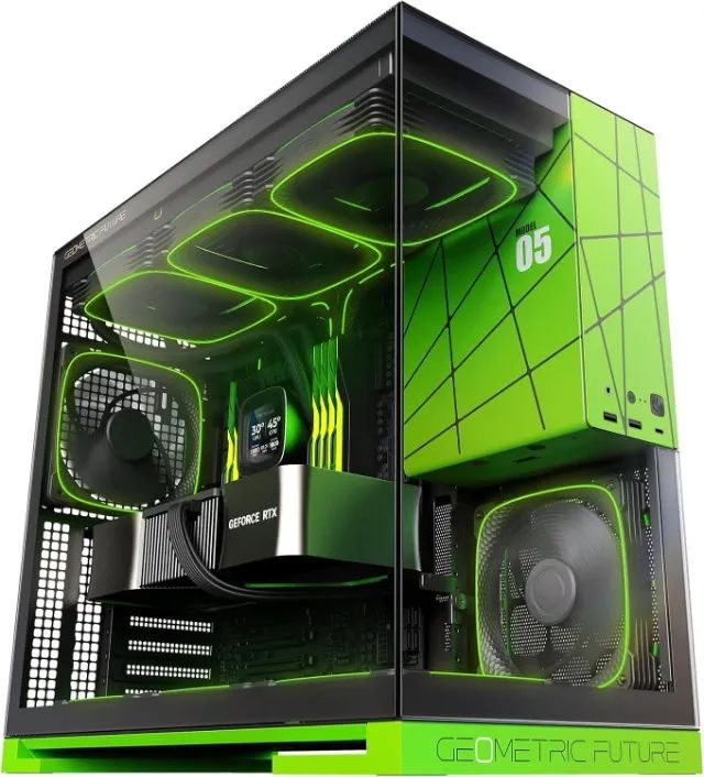Gabinete Geometric Future Model 5 Nvidia Style com 5 Fans 140mm