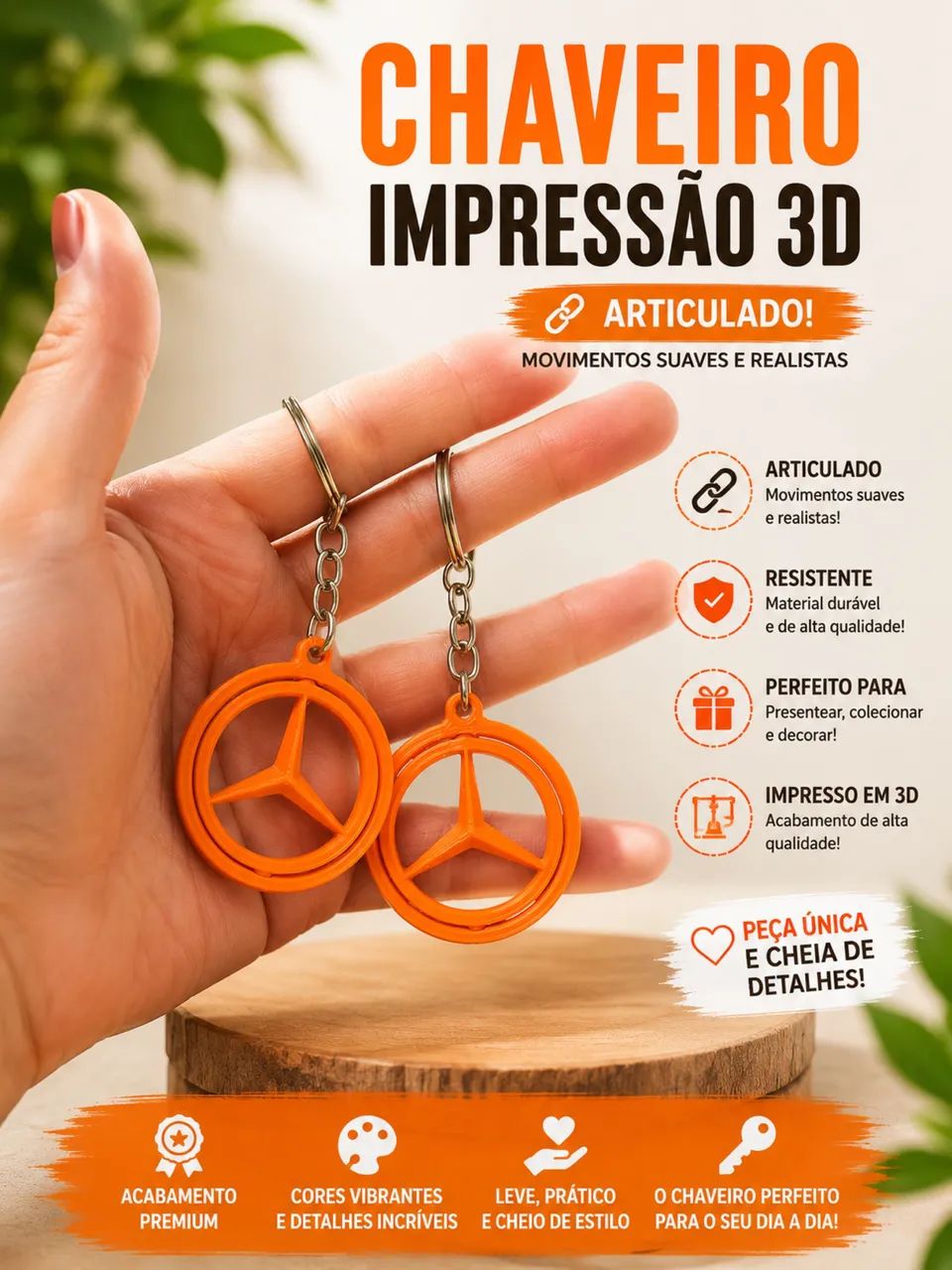 Chaveiros impressão 3D - Foto 5