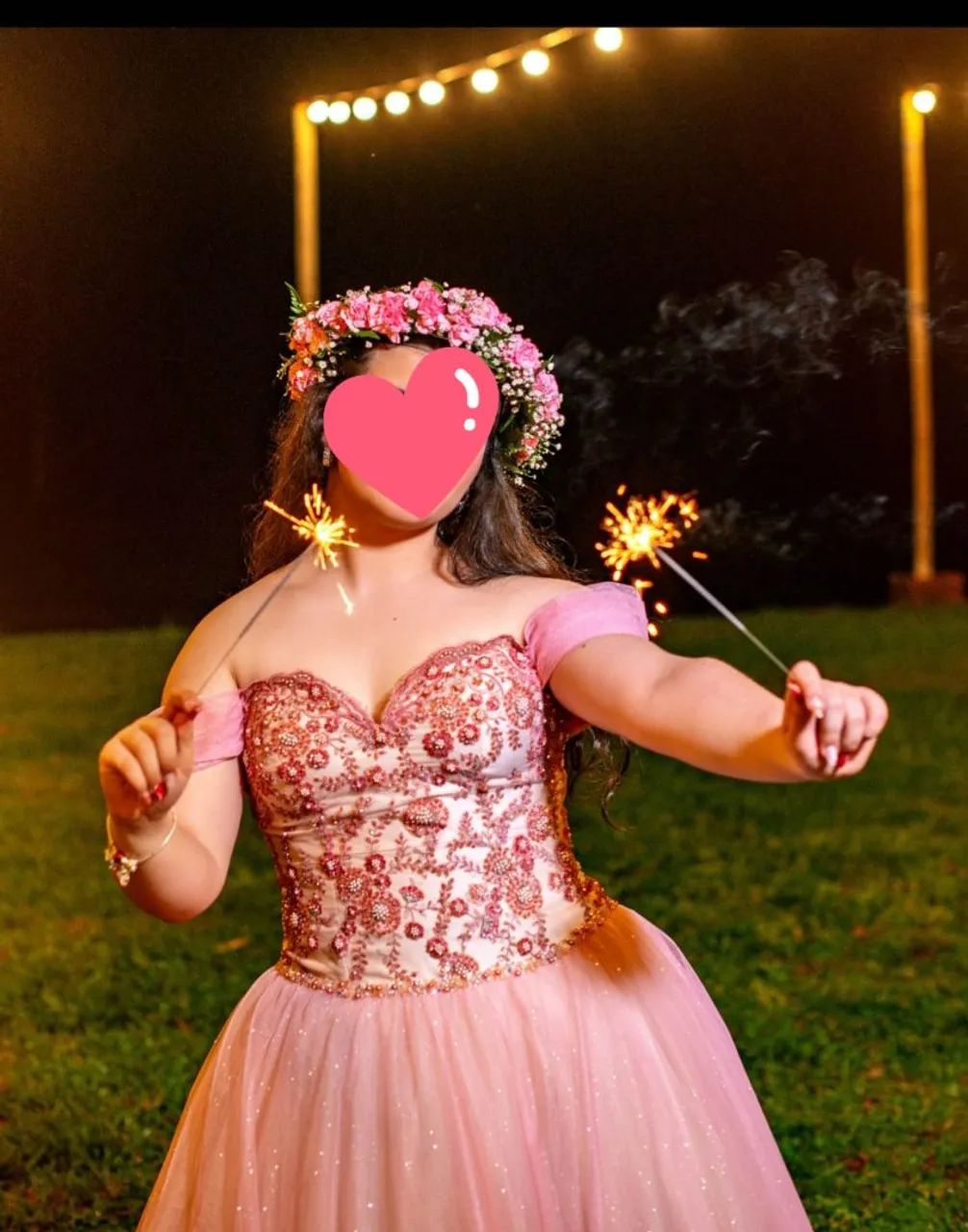 VESTIDO DE DEBUTANTE ROSA BORDADO - VENDO SOMENTE PELO APP