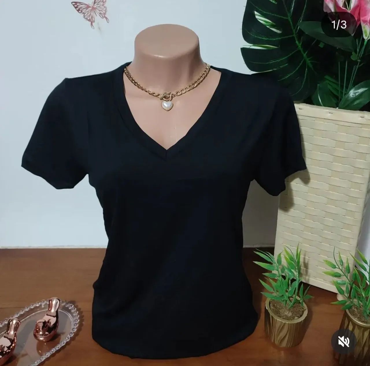 Blusa Feminina Viscolycra de Decote V.