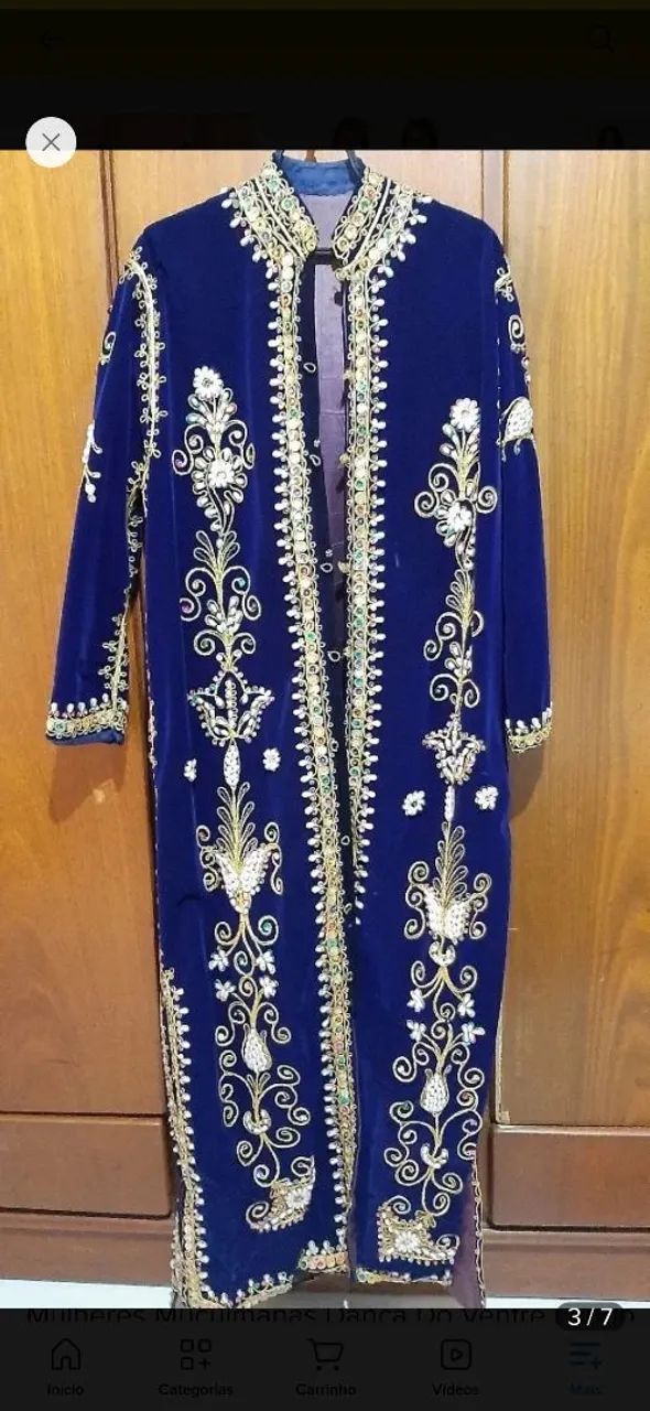 Abaya Dança do Ventre Capa árabe muçulmana luxo - Foto 3