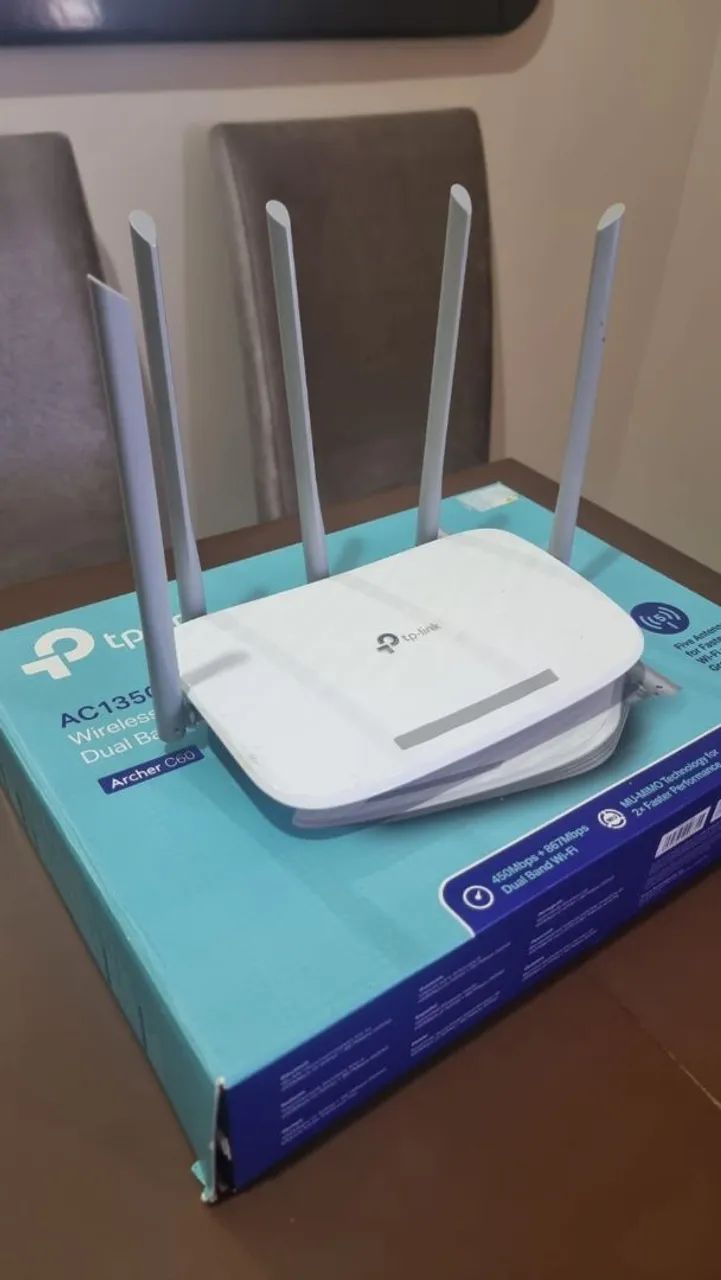 ?Roteador Tp-Link Archer C60 AC1350 Dual Band - 5 Antenas 