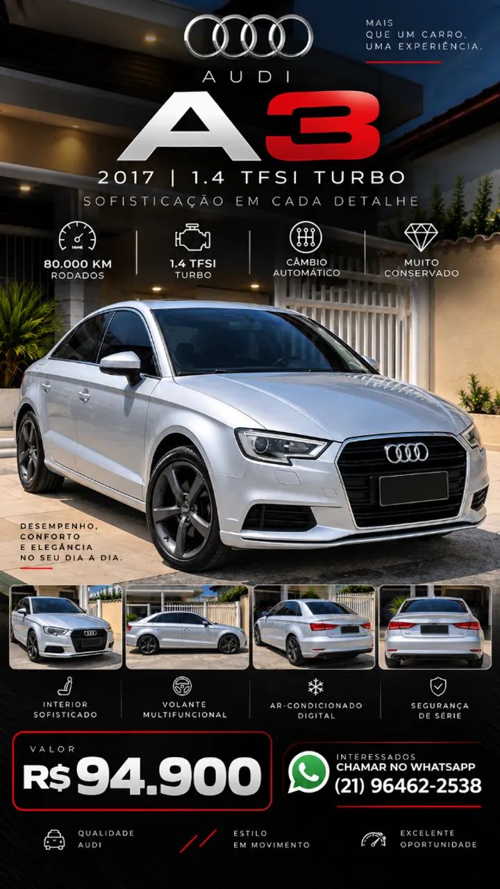 Audi A3 Sedan 1.4 TFSI Flex Tiptronic 4P 2017