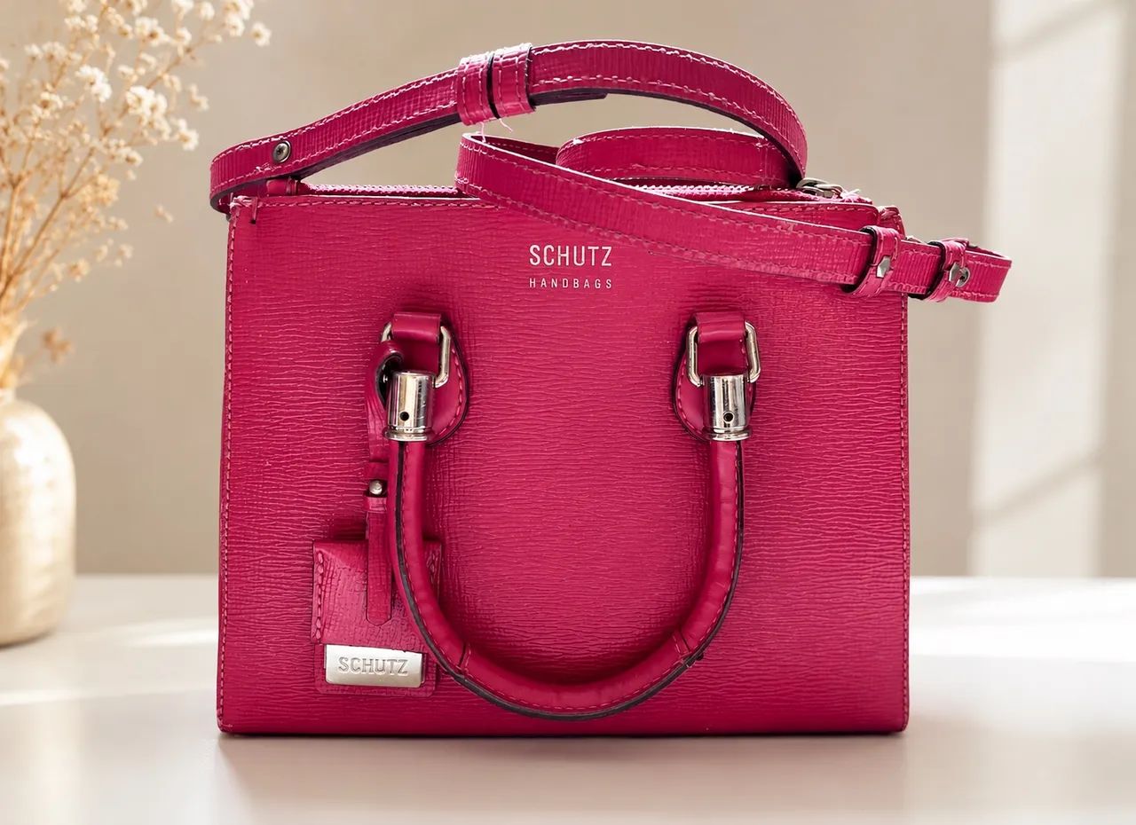 bolsa schutz lorena mini . cor pink. 100% couro. 