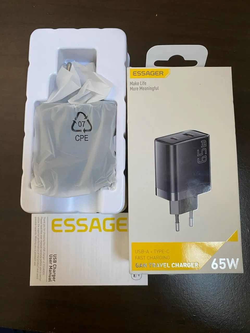 Carregador Essager GaN 65W (45W+20W) - Foto 3