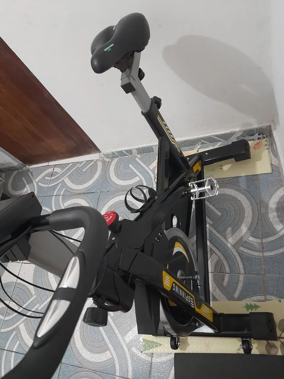 Bicicleta Spinning Romantic Crown Preto Roda Inércia 13kg