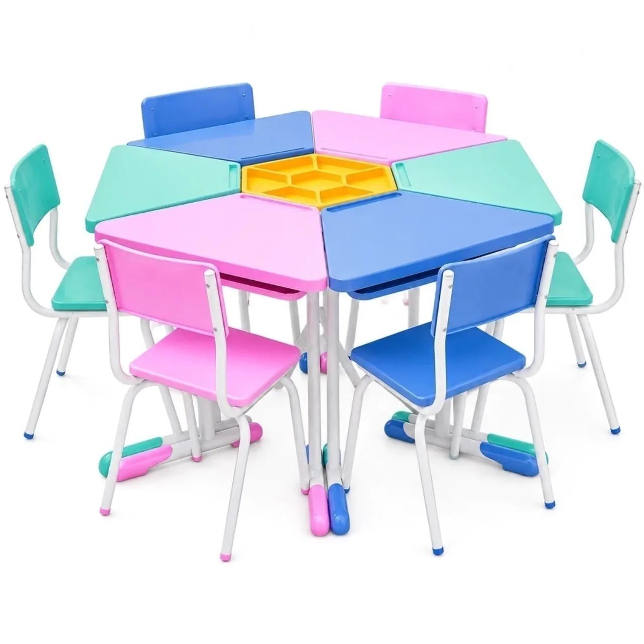 MESA COM 6 LUGARES PARA ESCOLA  - Foto 2