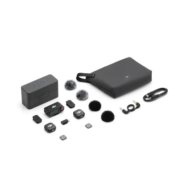 Microfone DJI Mic 3 (2 TX Microfone + 1 RX Receptor + 1 Case de