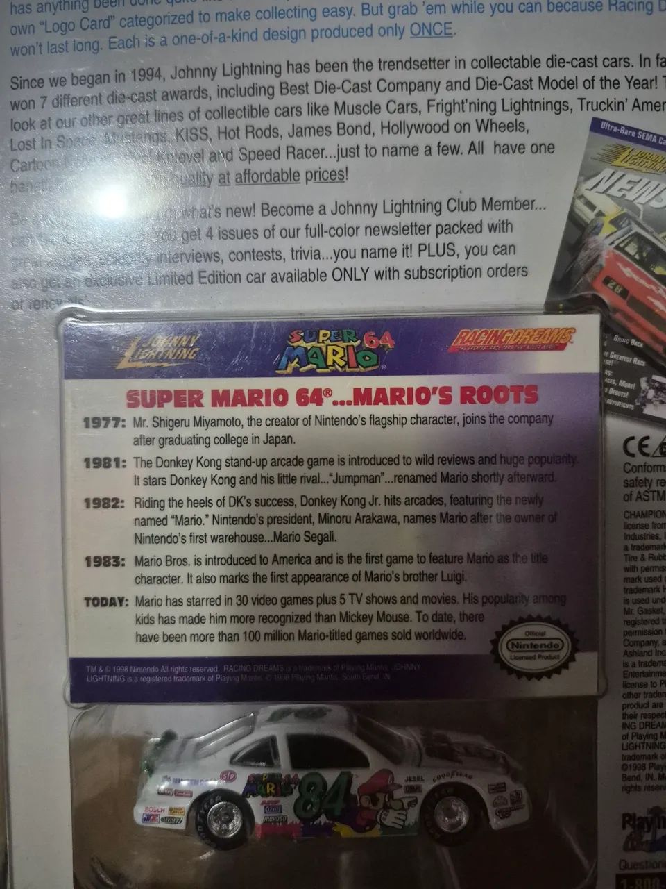 Mario Johnny Lightning Racing Dreams 1998 edição especial  - Foto 3