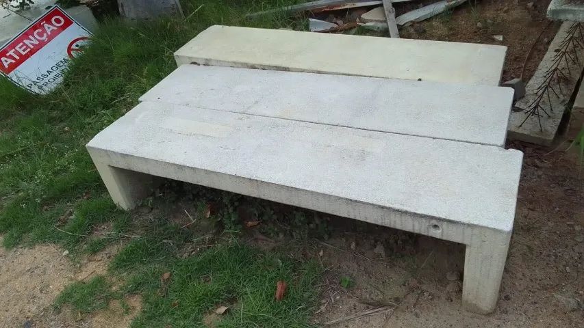 BANCO DE CONCRETO RETO SEM ENCOSTO PARA PRAÇAS E JARDINS - Foto 2