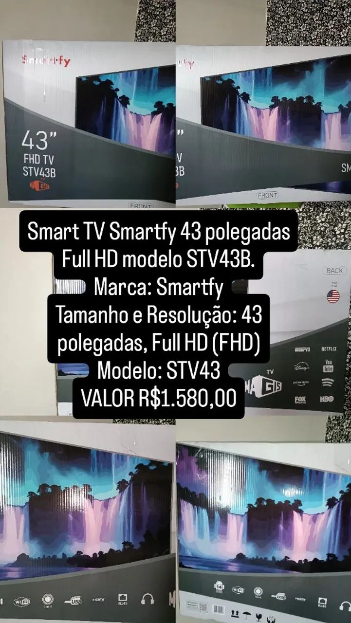 Smart TV Smartfy 43 polegadas Full HD modelo STV43B....NOVA ..LACRADA ... VALOR R$1.580,00 - Foto 4
