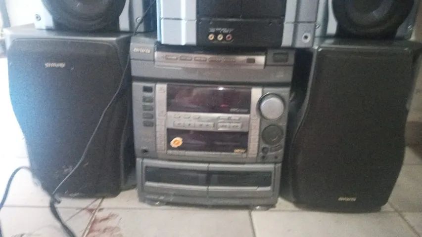 03 aparelho de som microsytem marca sony , aiwa e philips 