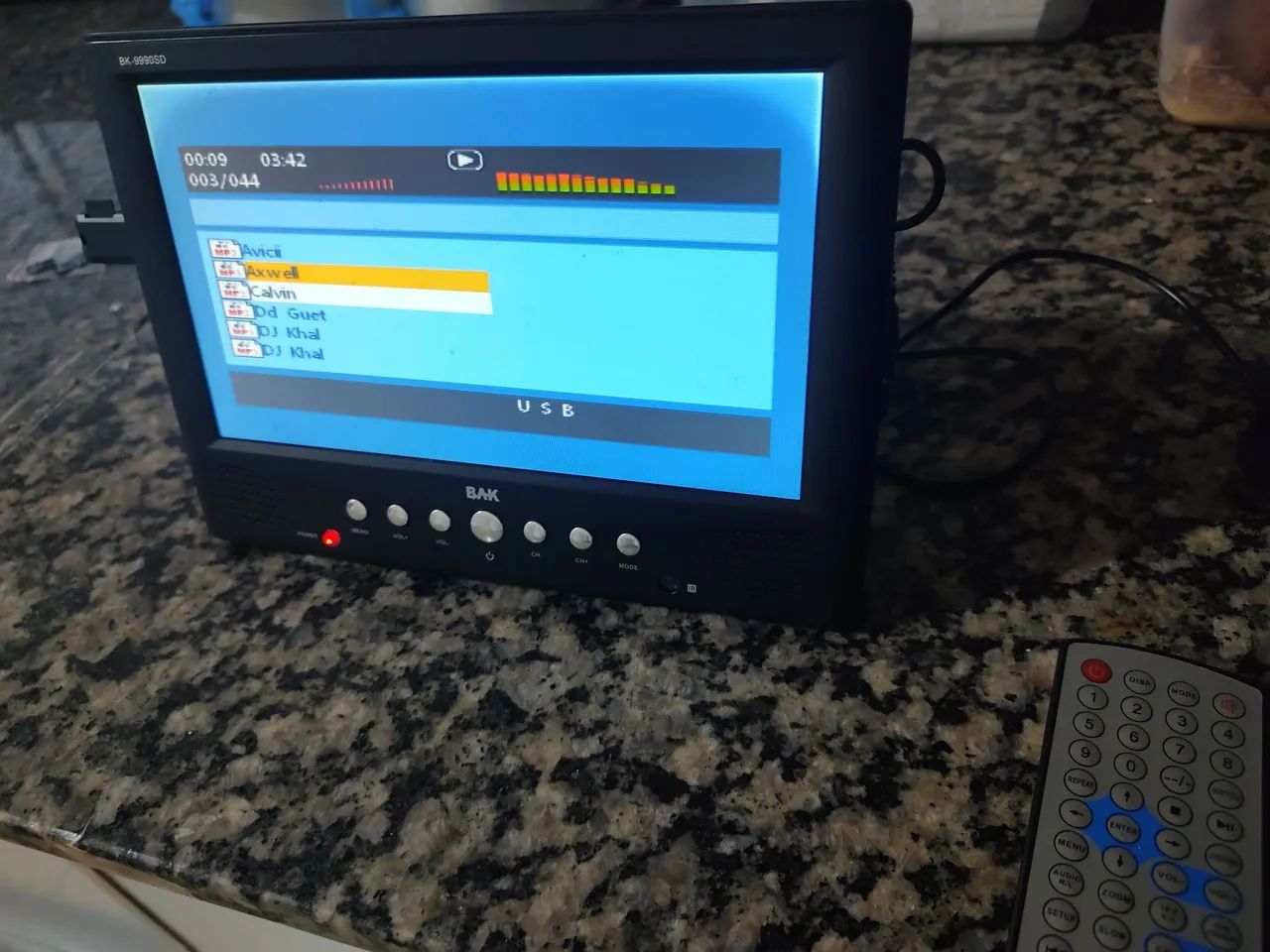 Multimídia 7 polegadas +controle+ fonte 