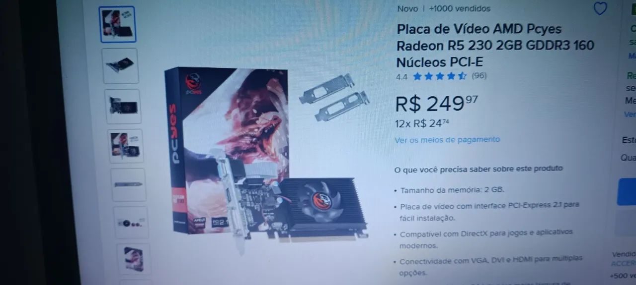 PLACA DE VÍDEO BÁSICA R5 230 2GB - Foto 4