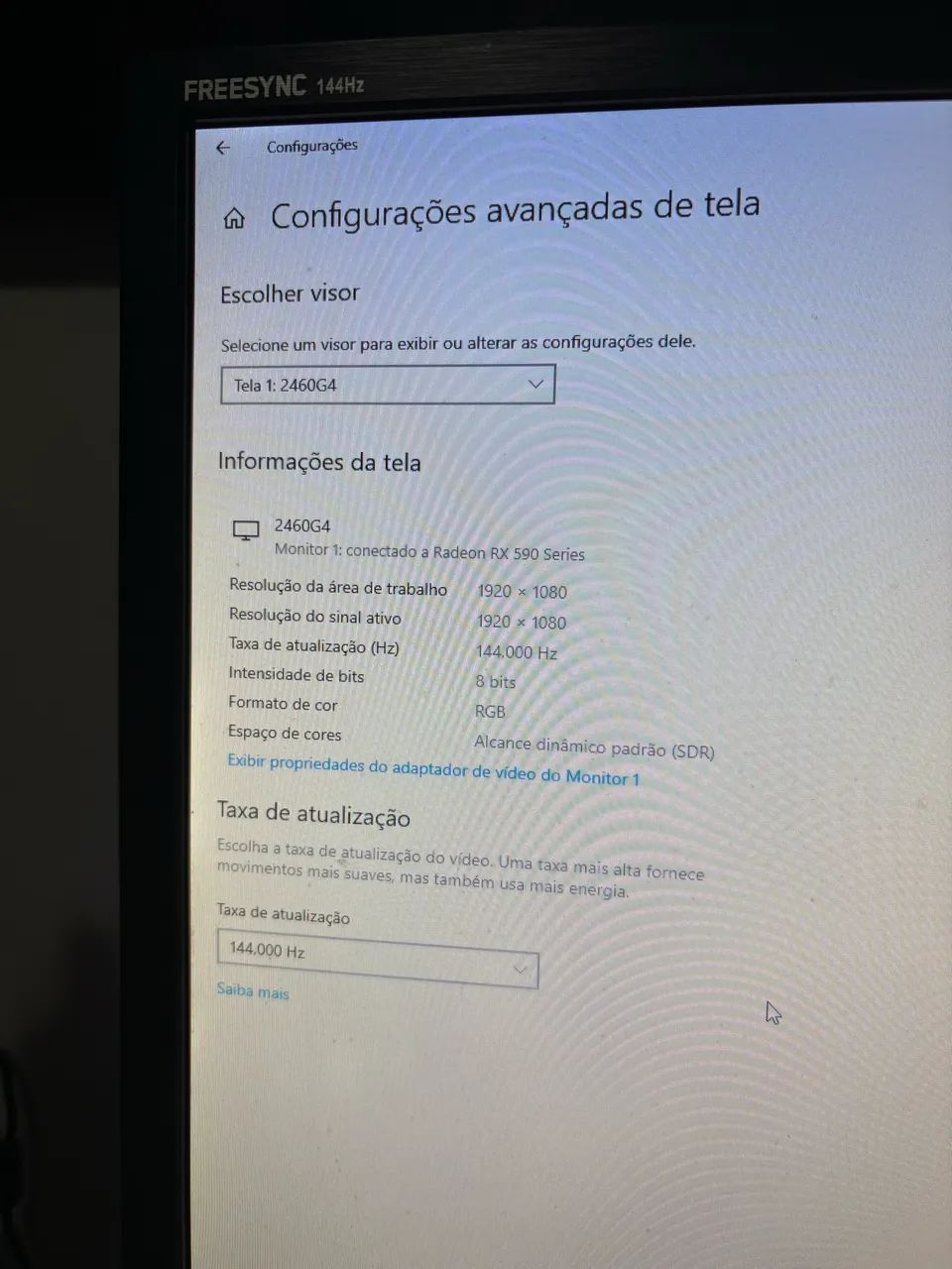 MONITOR AOC HERO LED 144hz 1ms, usado PERFEITO ESTADO - Foto 3