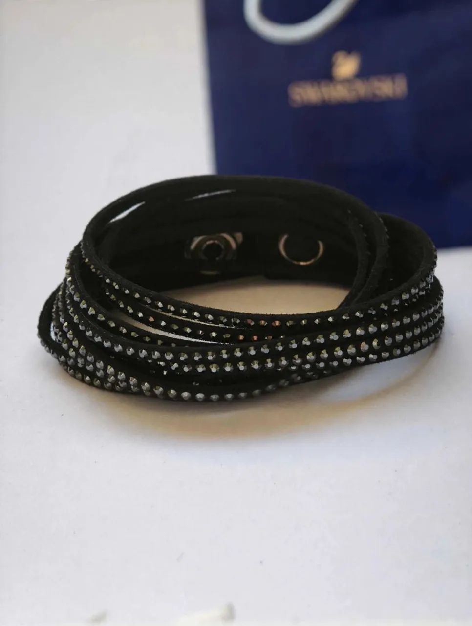 Pulseira Swarovski Original Slake Black Jet Hematite - Descontinuada - Foto 5