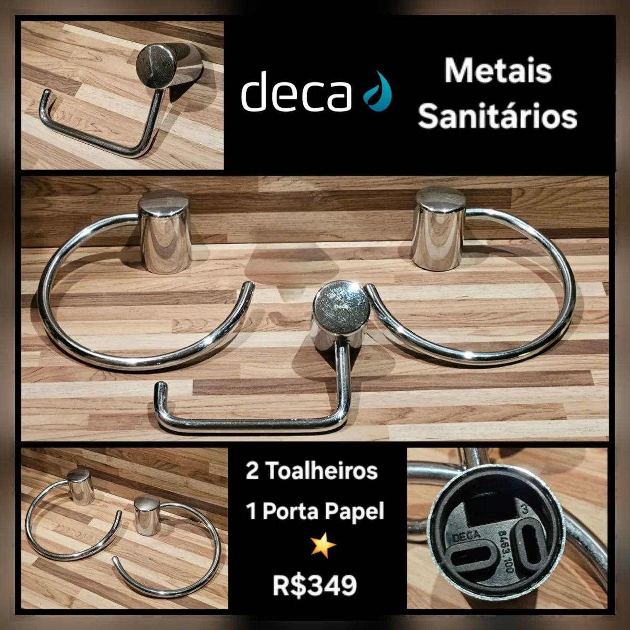 Kit Banheiro Metais DECA 3 peças 