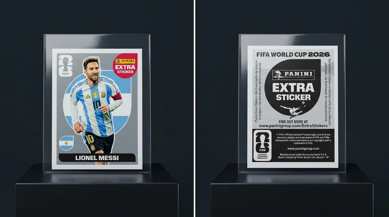 extra sticker legend messi prata- raridade para colecionadores
