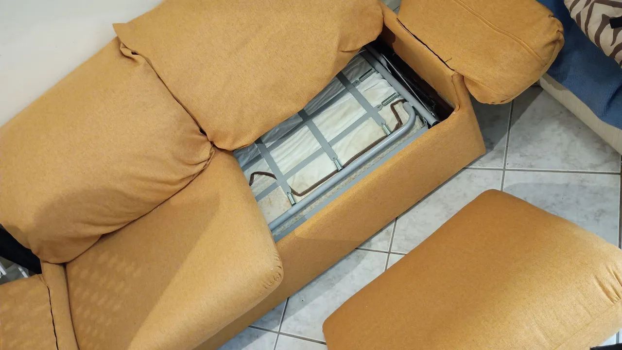 Sofá-cama casal Herval - LINHO DOURADO - Foto 4