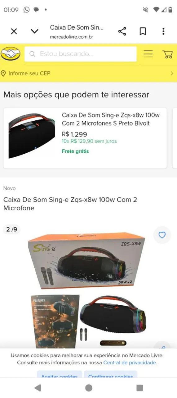 Caixa de som.