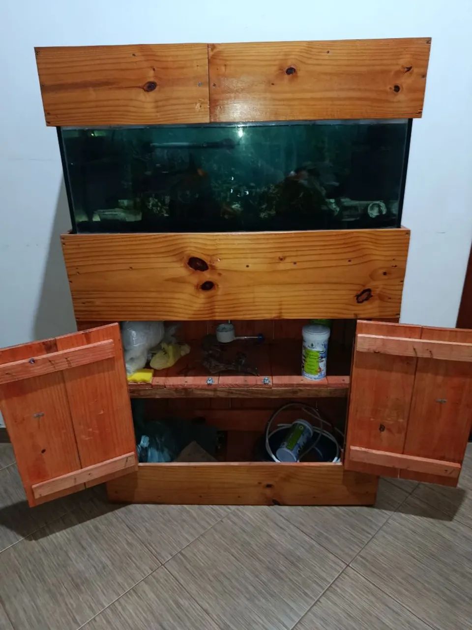 Aquário Completo 140lt + Móvel Sobre Medida + Acessórios e Enfeites.  - Foto 4