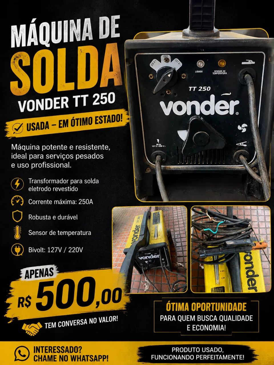 Máquina de solda vander TT250