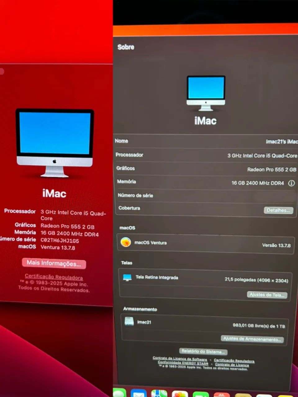 Apple iMac 21" Retina - Intel Core i5 3GHZ - Foto 2