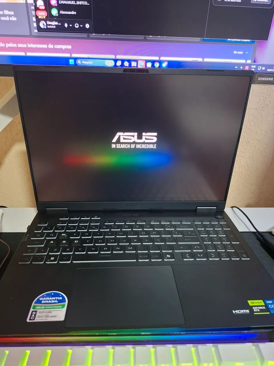 Notebook asus tuf rtx 5060 i5 16gb