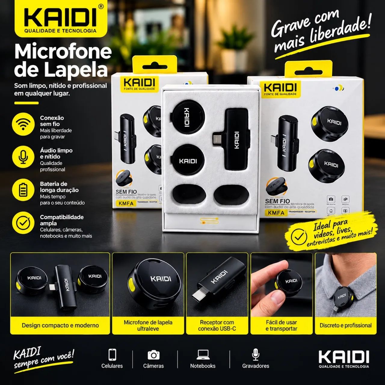 Microfone de lapela