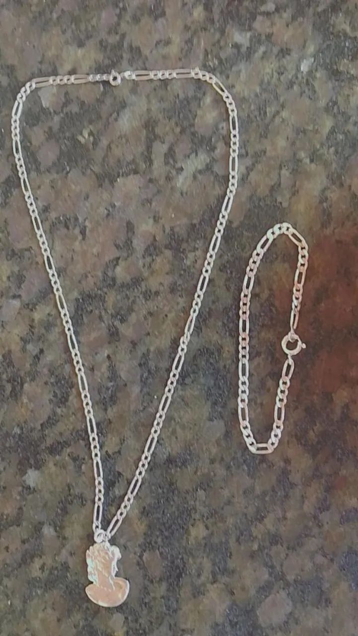 Cordão e pulseira de prata 925 - Foto 2