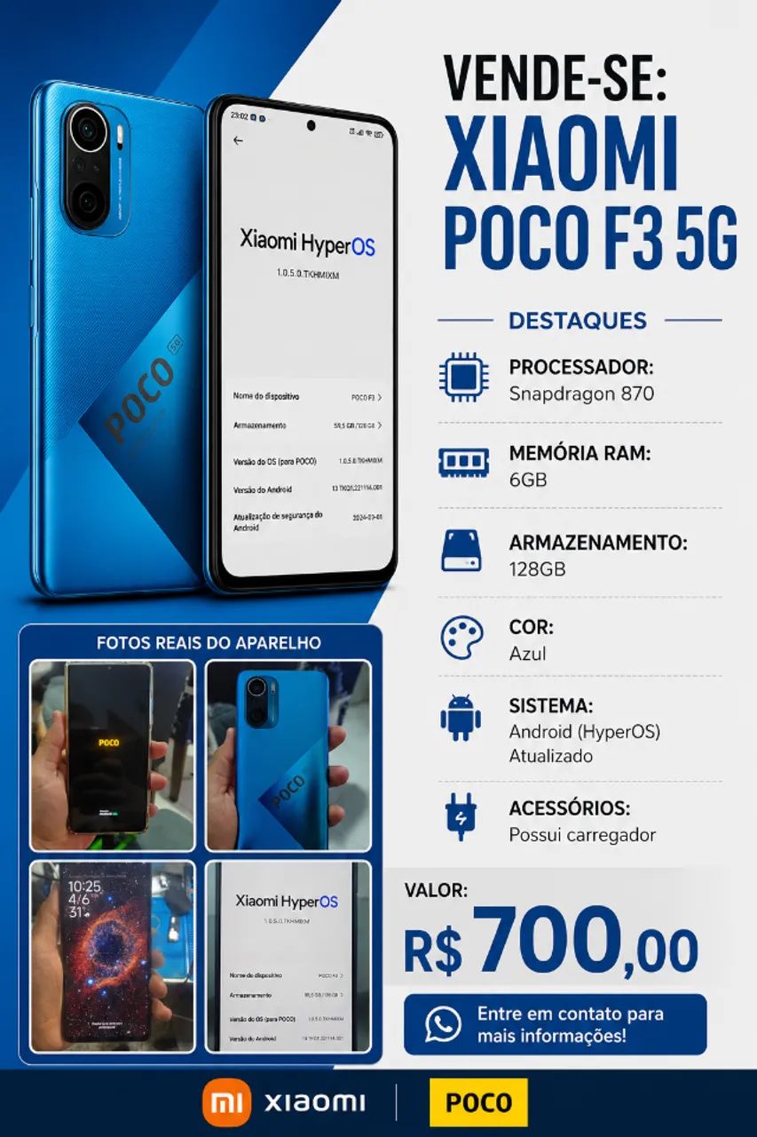 POCO F3 LINDO E ZERADO