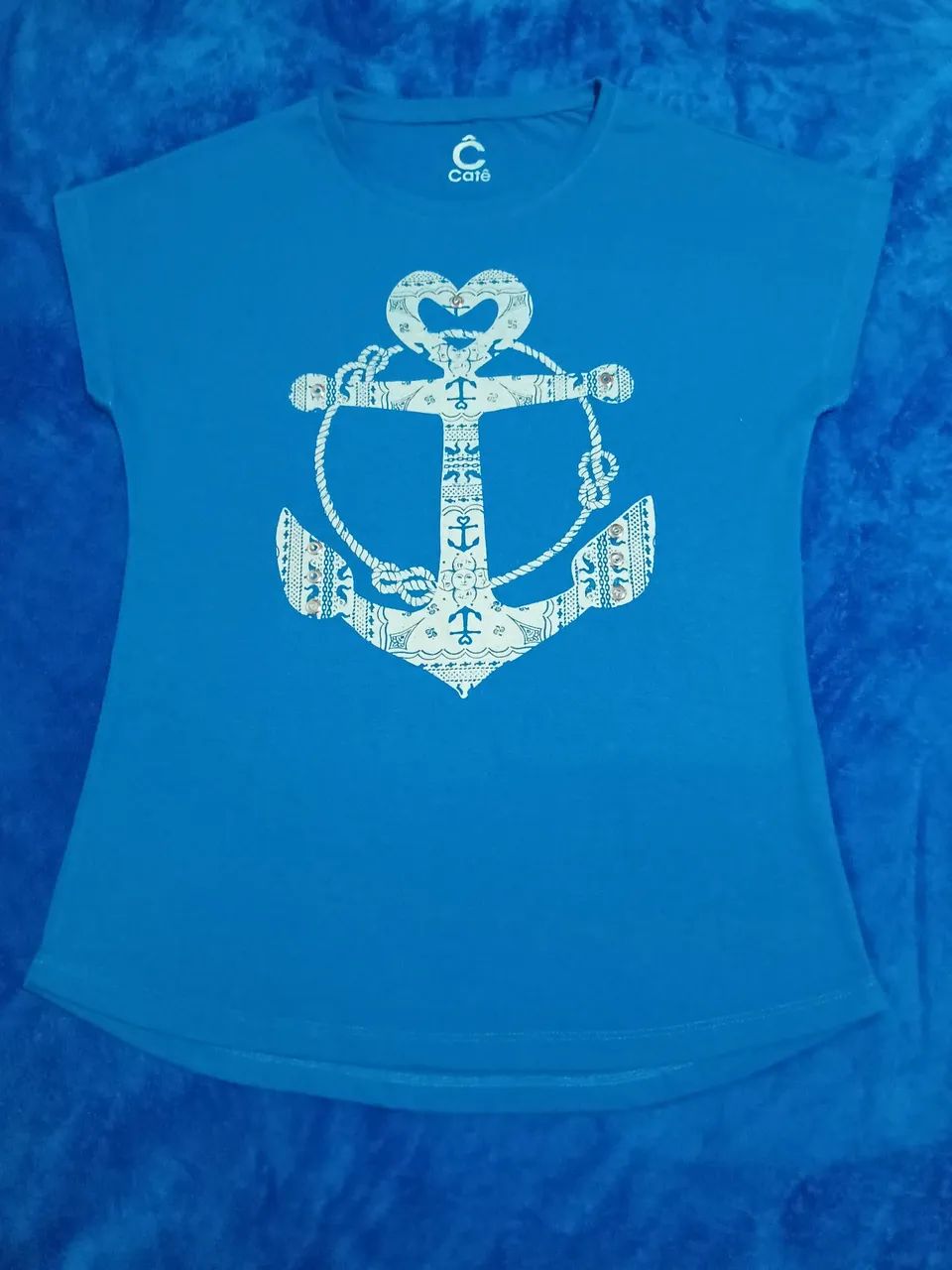 Camiseta azul Tam U - Foto 2