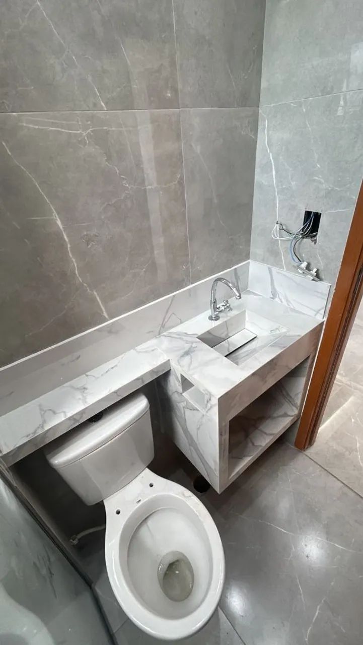 Pia com Armário em porcelanato 