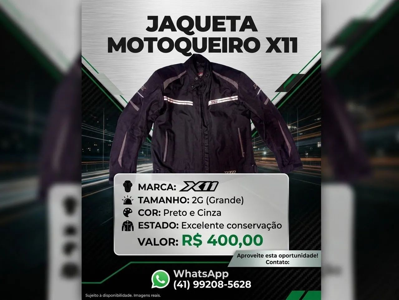 Jaqueta X11 preta.