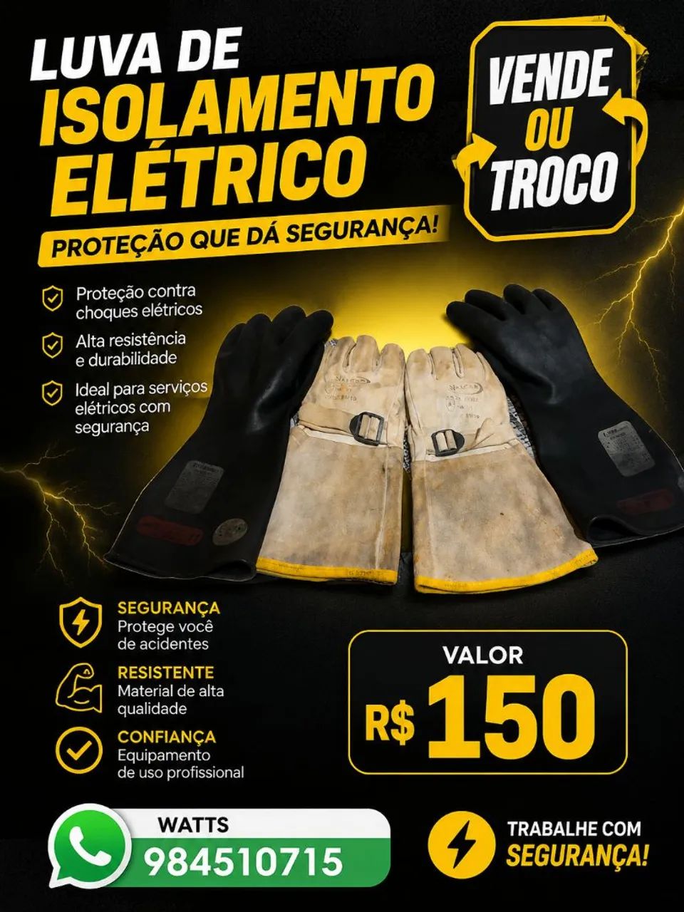 Luva de isolamento elétrico 