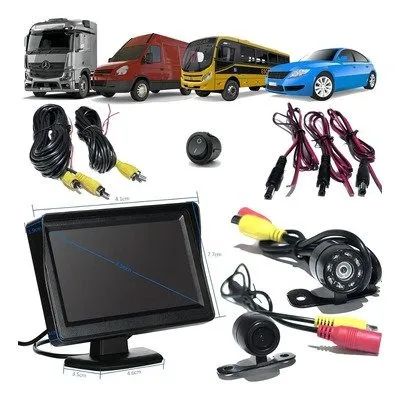 Tela LCD 4,3 Polegadas com Camera de Ré