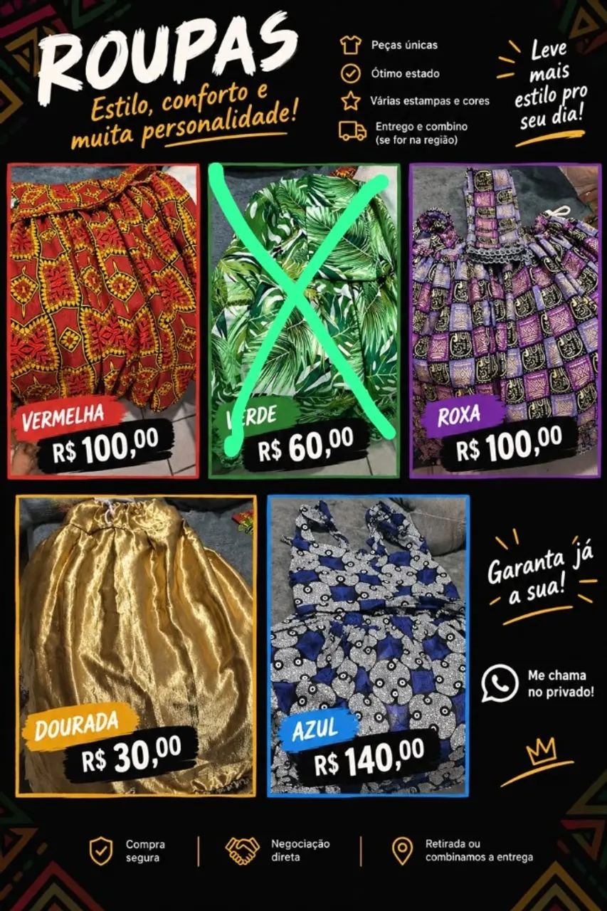 Roupas de candomblé usadas 