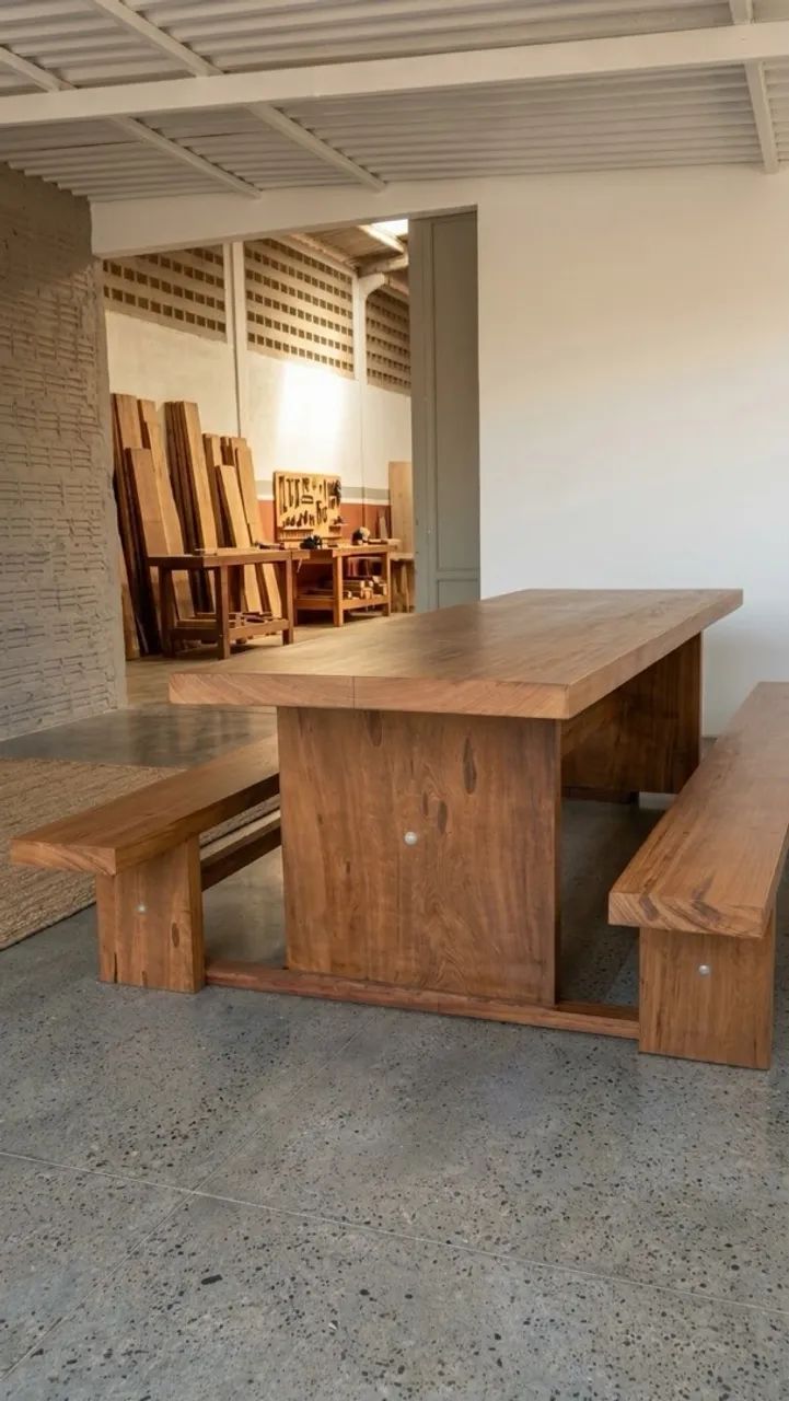 Mesa Retangular em Madeira Maciça de 3.0m - Foto 2