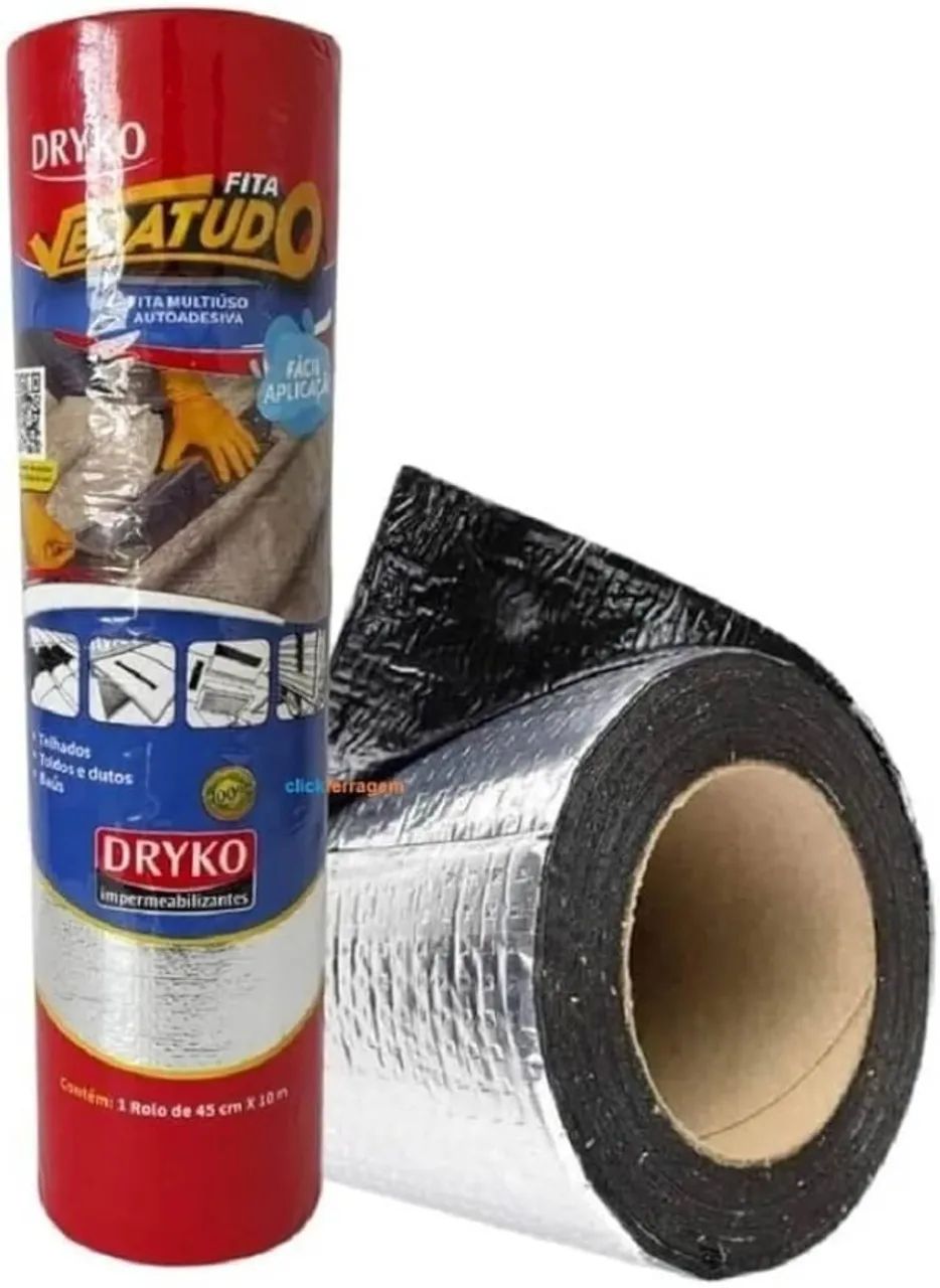 Manta Asfáltica Aluminizada Multiuso Auto Adesiva Super Fita  