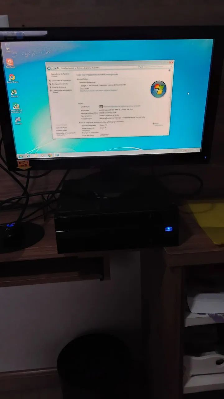 computador com Intel Celeron J1800 e 4GB cpu menor 