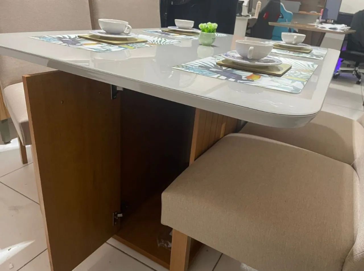 Mesa de jantar 4 lugares com baú promoção  - Foto 2