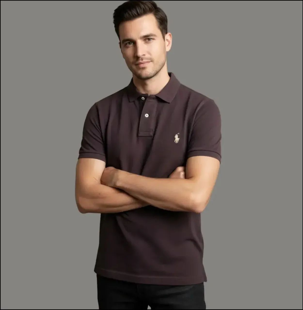 Polo marrom tamanho M - Foto 3