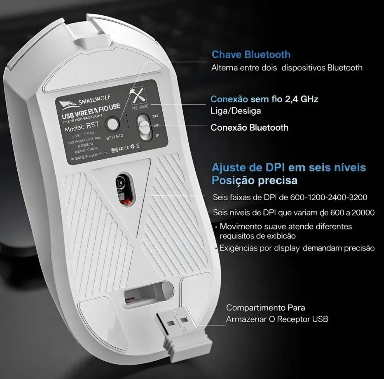 Mouse Gamer Smailwolf RS7 - Foto 3
