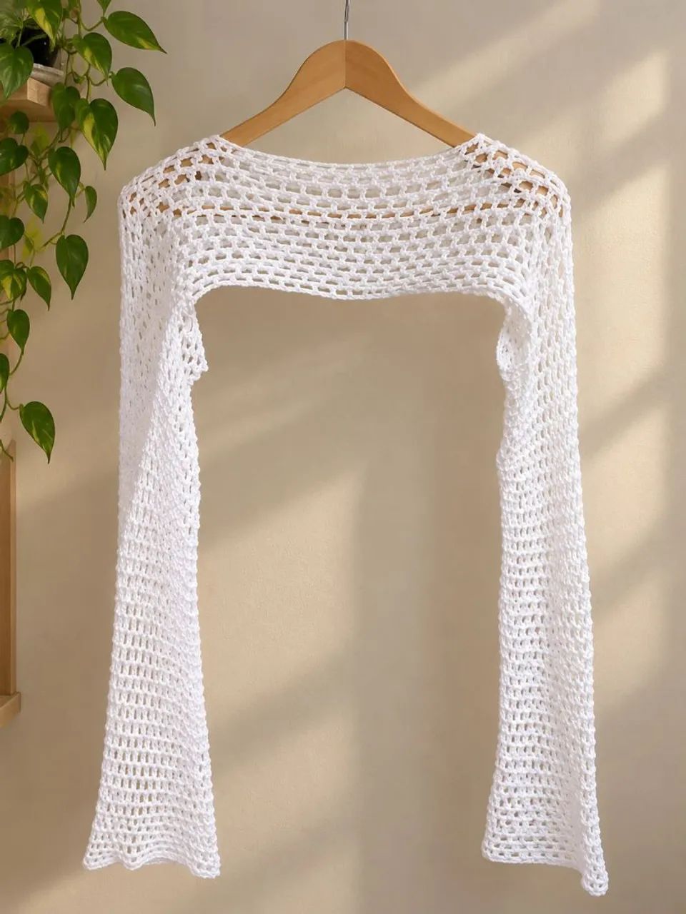 Cropped/Bolero de crochê com mangas - Foto 3