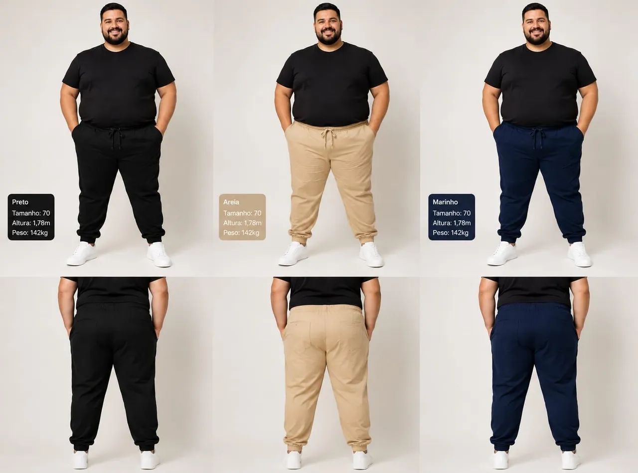 calças jogger plus sizes do g1 ao g10 