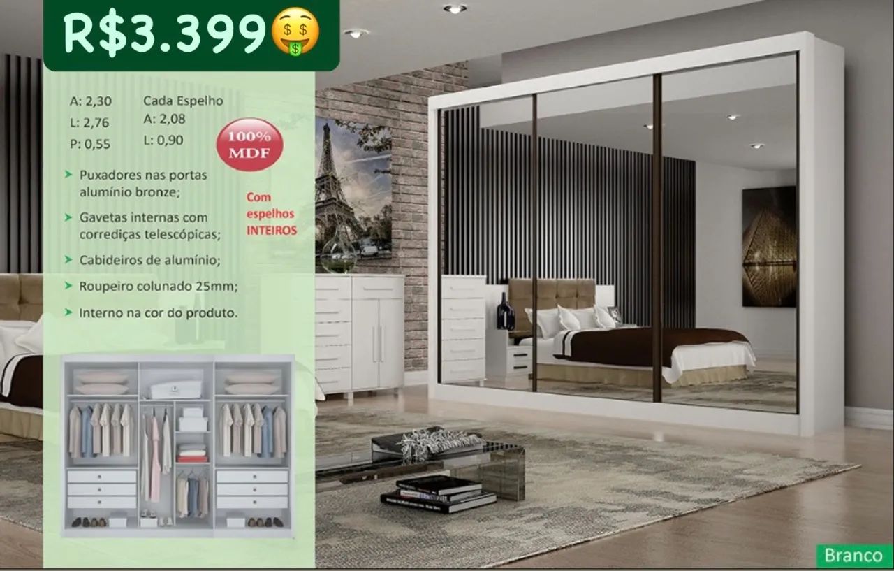 Guarda Roupa Casal D382 - Foto 2